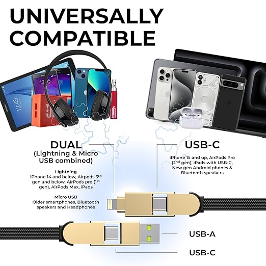 Rolling Square inCharge X, Portable Keychain Charger Cable, 6-in-1 - Image 2