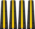 Happybuy 4 Pack of 1-Channel Rubber Cable Protector Ramps Heavy Duty 18000Lbs by Happybuy