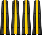 Happybuy 4 Pack of 1-Channel Rubber Cable Protector Ramps Heavy Duty 18000Lbs by Happybuy