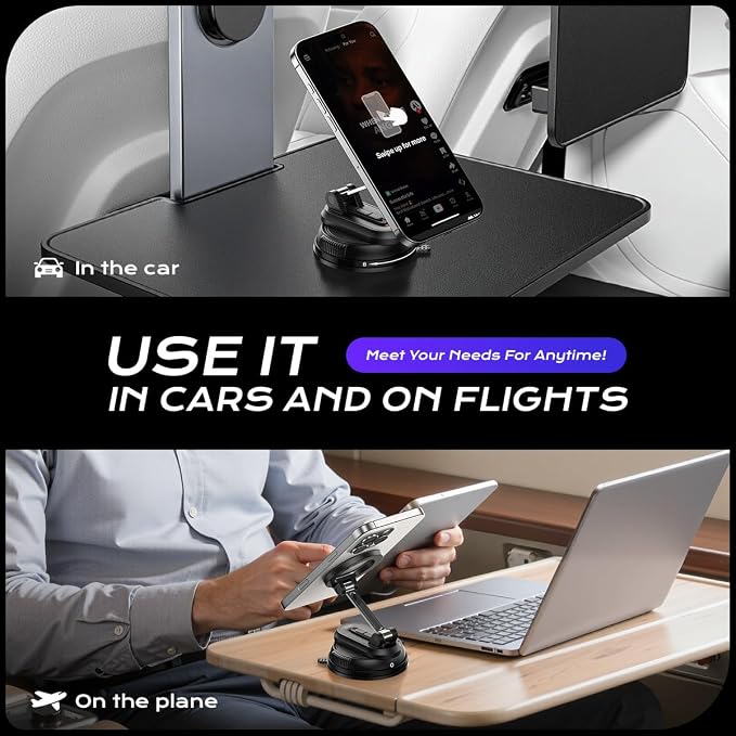 Magnetic Car Phone Holder, 360° Rotation Strong Suction Car Phone Mount - Image 7