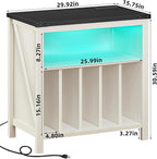 Large Record Player Stand with Charging Station & LED Lights, Vinyl Records - Image 3