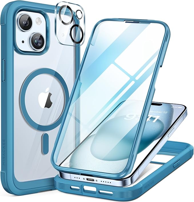 Miracase Magnetic for iPhone 15 Plus Case 6.7'' Full-Body Military Drop Proof by Miracase