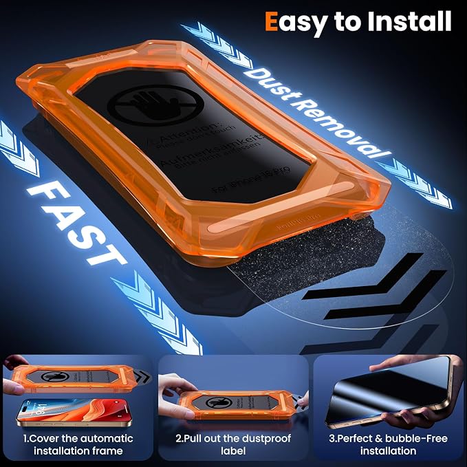 UniqueMe for iPhone 16 Pro Privacy Screen Protector - Image 3