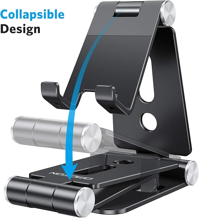 OMOTON Foldable Cell Phone Stand, C4 Portable Aluminum Phone Holder, Adjustable - Image 3