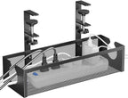 DELAMU Under Desk Cable Management Tray, No Drill Metal Mesh Cable Management by DELAMU