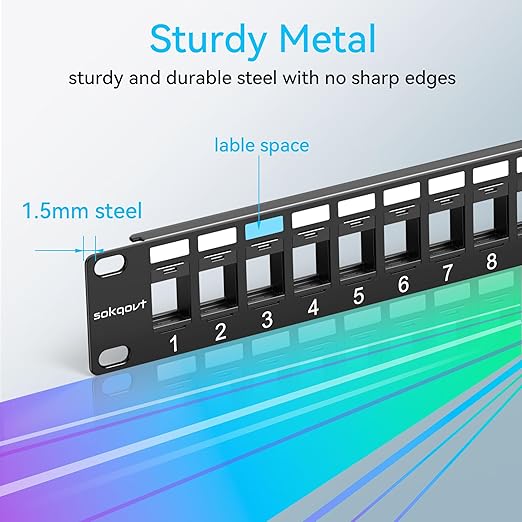 24 Port Blank Keystone Patch Panel - Image 5