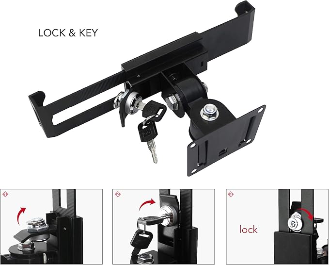 Tablet Wall Mount Holder with Lock and Key, Rotate Design Arbitrary Adjustment - Image 3