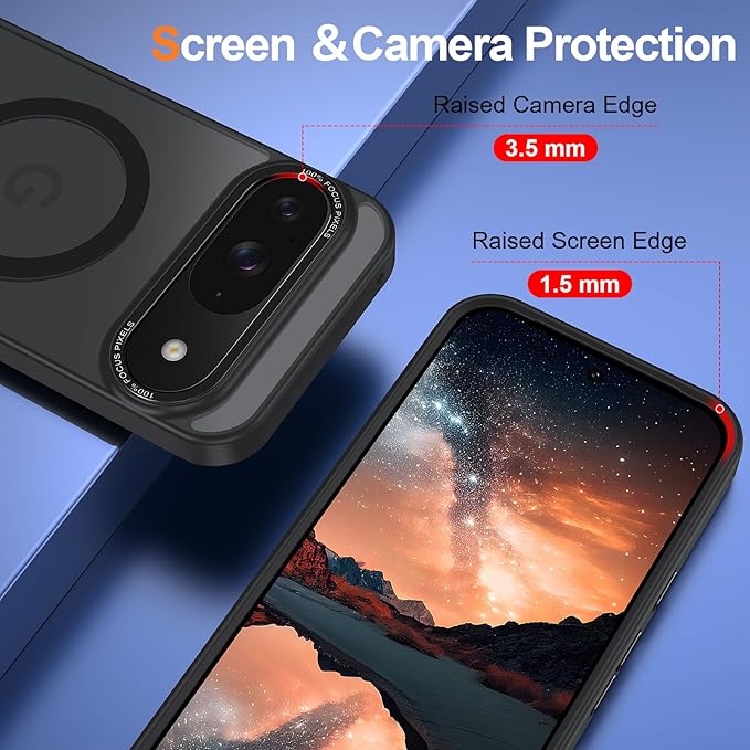 Magnetic for Google Pixel 9/Pixel 9 Pro Case, Shockproof Slim Translucent Matte - Image 3