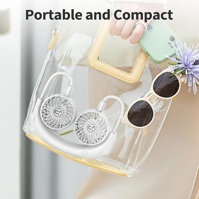 PANERGY Portable Neck Fan Rechargeable Hand Free Personal Fan Mini Wearable - Image 7