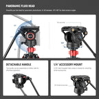NEEWER 72" Fluid Head Video Tripod Monopod, Aluminum Alloy QR Plate Compatible - Image 2