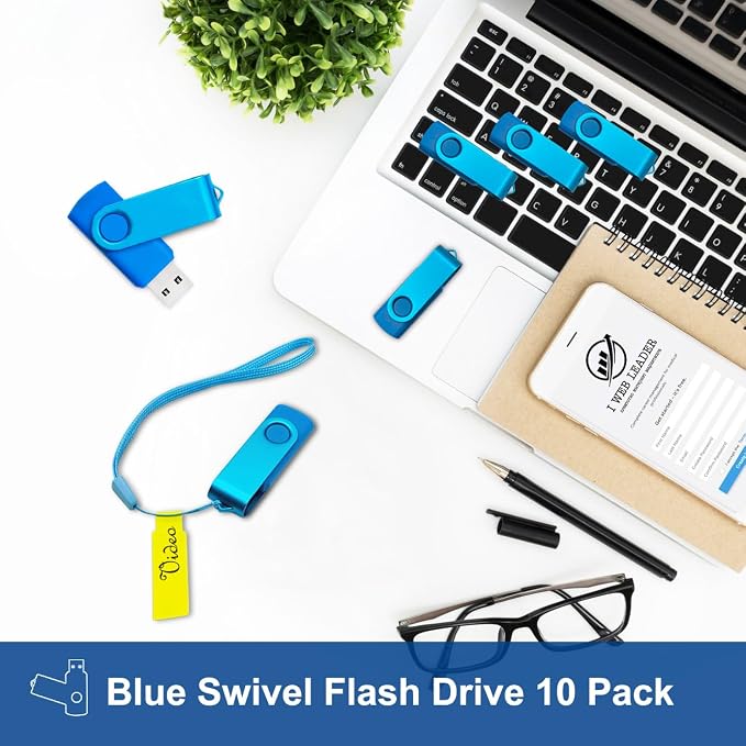 8GB Flash Drives 10 Pack Nicepicten 8 GB USB 2.0 Flash Drive Swivel Thumb Drive - Image 3