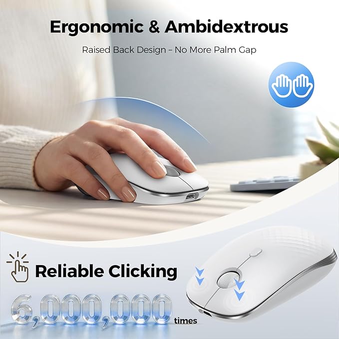 TECKNET Wireless Mouse, Rechargeable Slim Portable Silent Computer Mouse - Image 5