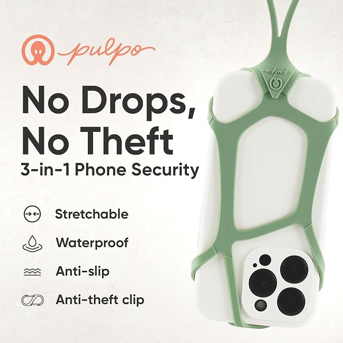 Pulpo Safety Cell Phone Lanyard Green Fits Smartphones 6.1 to 6.8” - Image 2