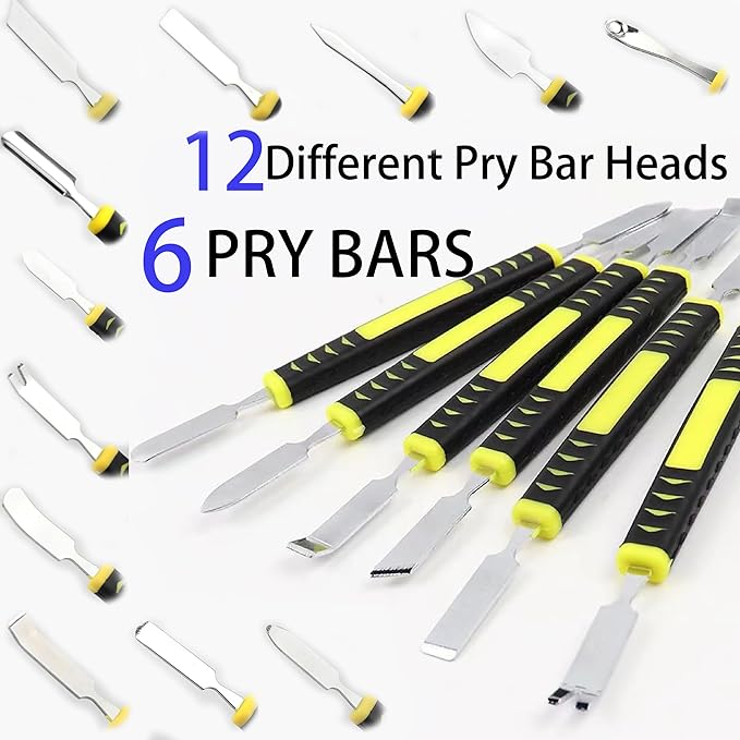 Metal Crowbar 6-Piece Dual-Ends Small Metal Spudger Pry Opening Repair Tools Kit - Image 2