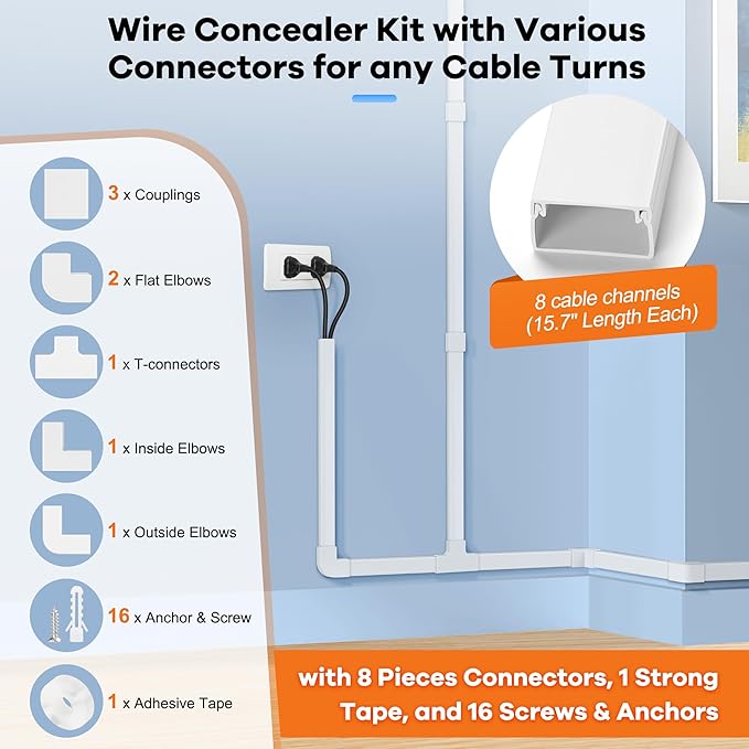 126in Cord Hider Kit, ZhiYo Wire Hiders - Image 3