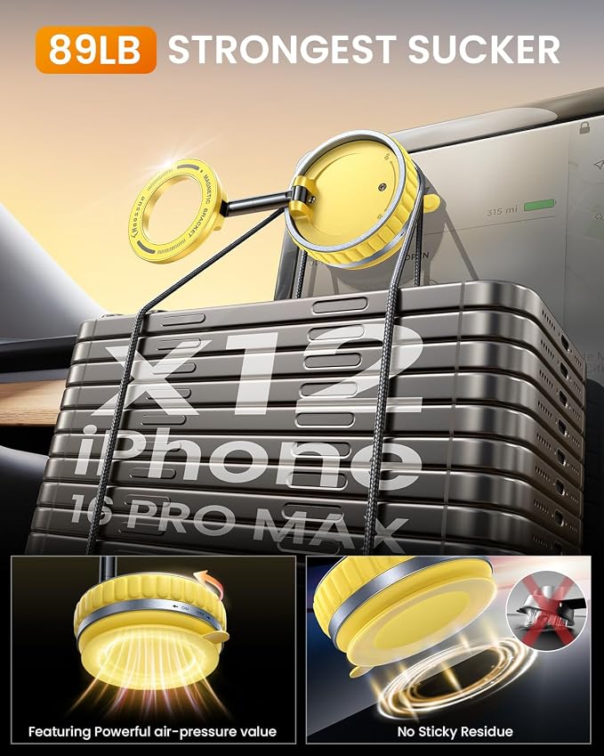 2026 Upgraded Vacuum Suction Cup Phone Mount, Vacuum Magnetic Phone Holder Stand - Image 3