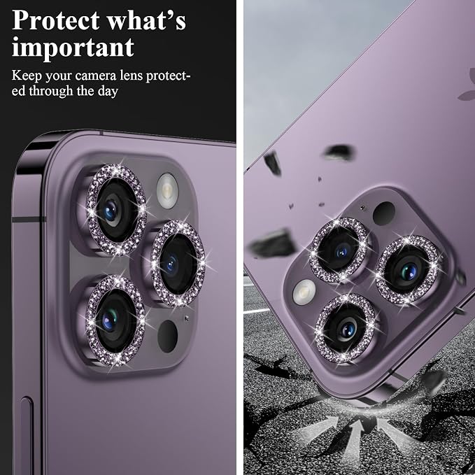 YWXTW Designed for iPhone 14 Pro/iPhone 14 Pro Max Camera Lens Protector Bling - Image 6