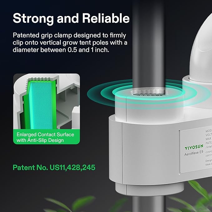 VIVOSUN AeroWave E9 Grow Tent Fan 9", EC Motor, WiFi-Controllable, US Patented - Image 2