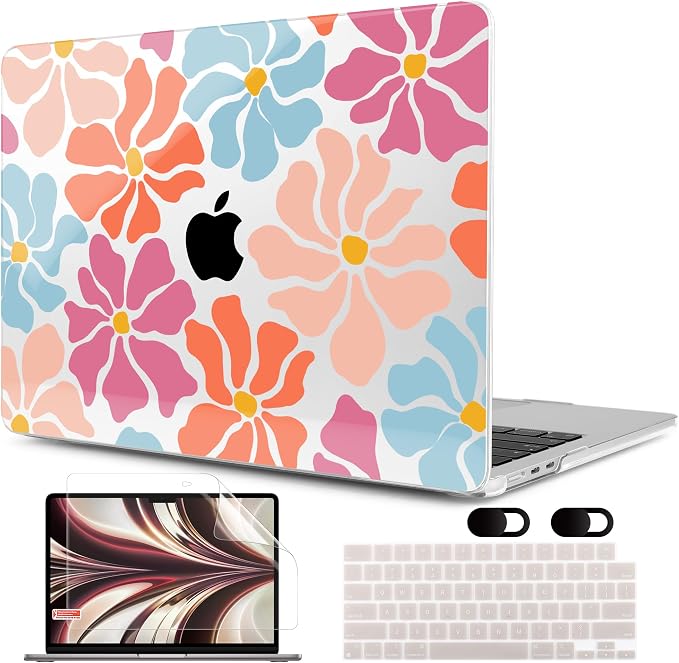 MEEgoodo Case for MacBook Air M4/M3/M2 13.6 inch 2025 2024 2022, Fit Model by MEEgoodo