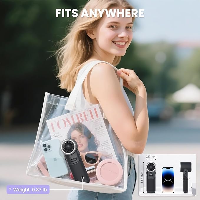 Portable Handheld Fan - 5000mAh Rechargeable Battery - Image 6