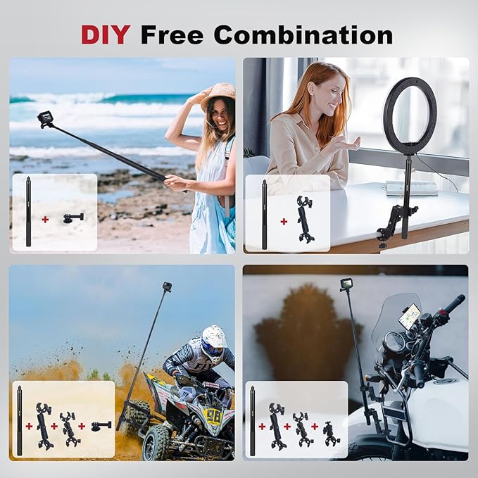 Motorcycle Ebike Mount kit for Insta360 X5, Bike & Golf Car Handlebar Clamp - Image 8