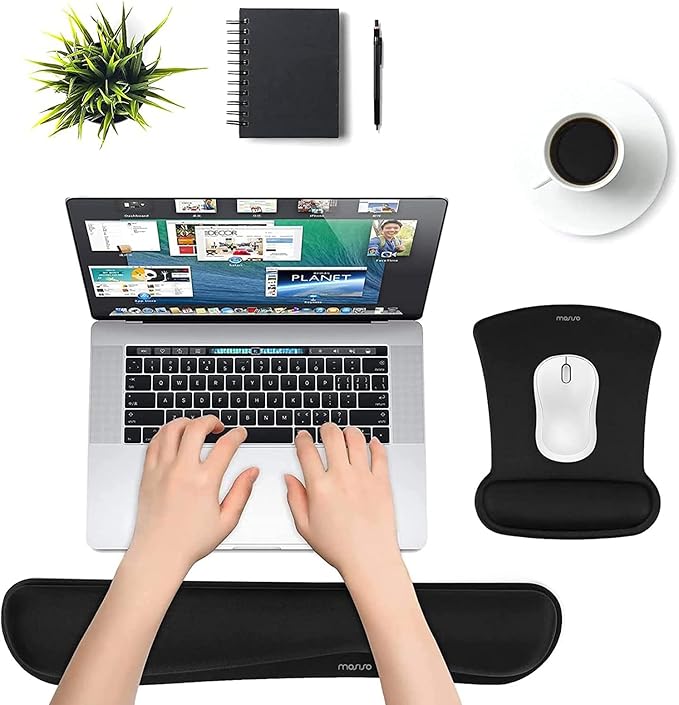 MOSISO Wrist Rest Support for Mouse Pad & Keyboard Set, Ergonomic Mousepad - Image 2