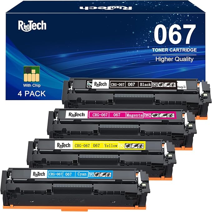 067 Toner Cartridge, for Canon 067 067H Black Cyan Yellow Magenta Replacement by RitoTech