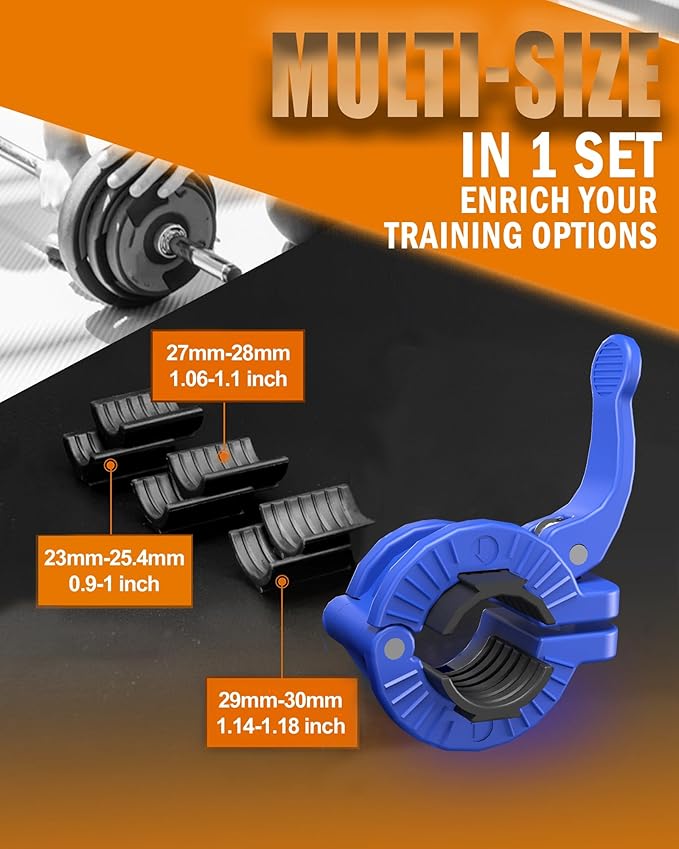 MAXRICH Barbell Clamp 1 inch Multiple Sizes & Adjustable Weight Clips - Image 2