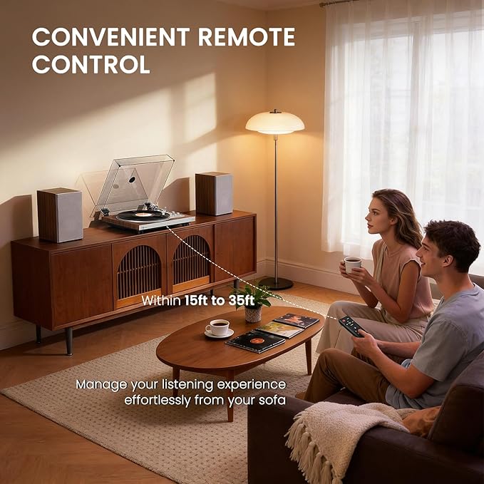 1 BY ONE Fully Automatic Record Player, HiFi Vinyl Turntable - Image 5