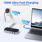 Laptop Docking Station, 16 in 1 Docking Station USB C Docking Triple Monitor - Image 6