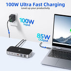 Laptop Docking Station, 16 in 1 Docking Station USB C Docking Triple Monitor - Image 6