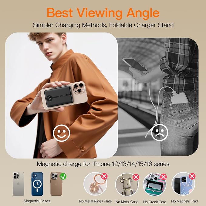 Magnetic Portable Charger, 16800mAh Wireless Power Bank, - Image 5