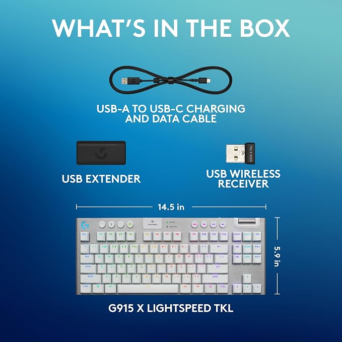 Logitech G915 X Lightspeed TKL Wireless Mechanical Gaming Keyboard, Double-Shot - Image 9