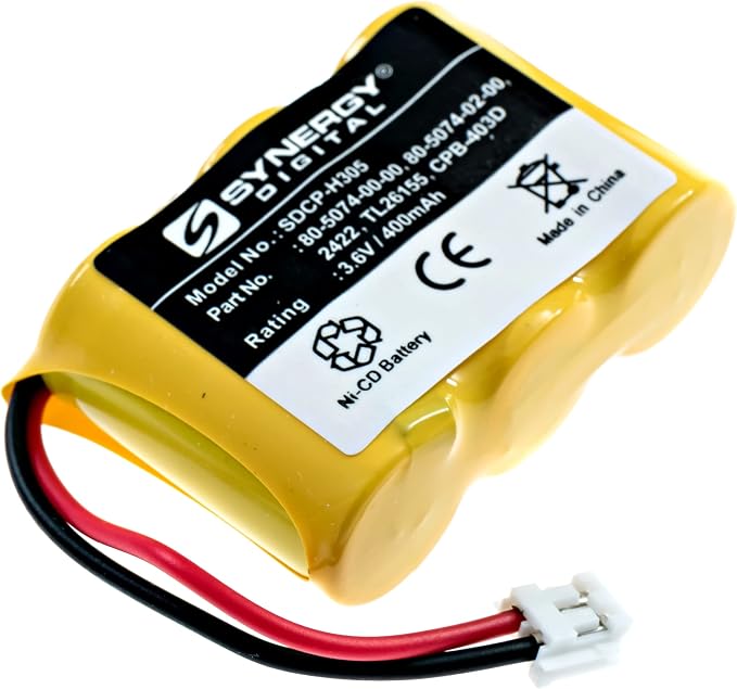 Synergy Digital Cordless Phone Battery, Works by Synergy+Digital