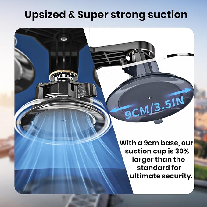Suction Car Mount for GoPro/Insta360/DJI | Aluminum Alloy Extendable Selfie - Image 3