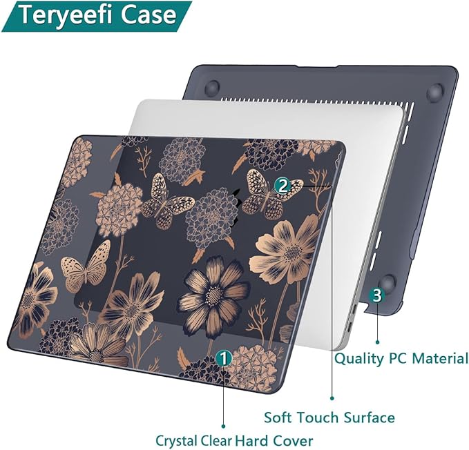 Teryeefi for MacBook Air 13 inch Case 2021 2020 2019 2018 Release, Plastic Hard - Image 6