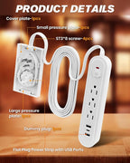 Saker Outlet Concealer Power Strip, 8FT Surge Protector Flat Extension Cord - Image 4