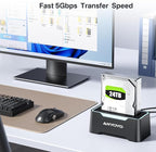 USB-C Hard Drive Docking Station, 2.5"/3.5" Inch SATA Enclosure - Image 2