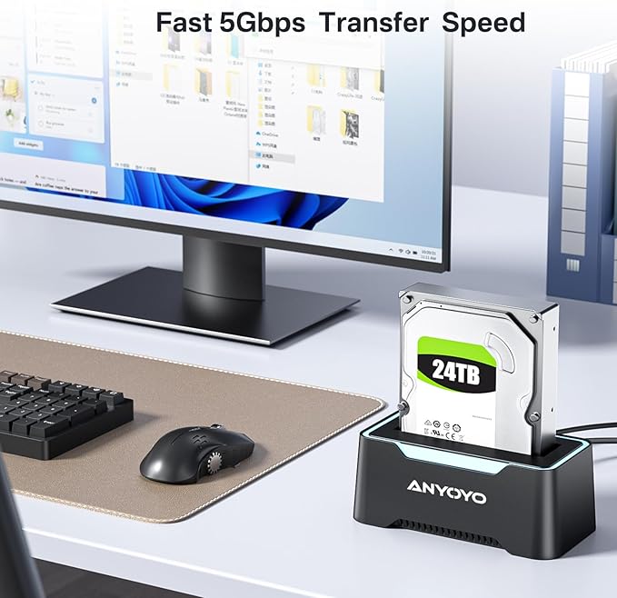 USB-C Hard Drive Docking Station, 2.5"/3.5" Inch SATA Enclosure - Image 2