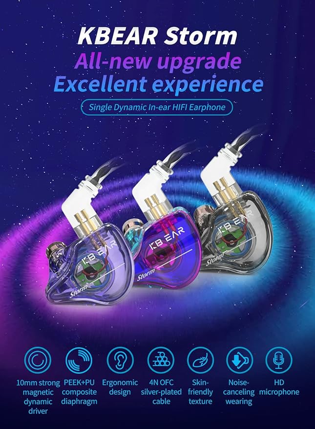 YINYOO KBEAR Storm Professional in Ear Monitor Earphones - Image 2