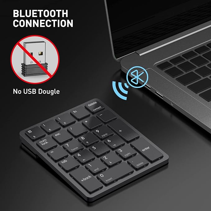 havit Bluetooth Number Pad Wireless Numeric Keypad Numpad 26 Keys Portable Mini - Image 3