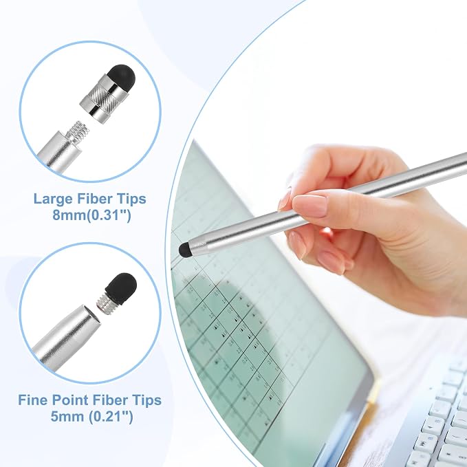 PATIKIL 5 Pcs Stylus Pens for Touch Screens, 2 in 1 High Sensitivity Universal - Image 3