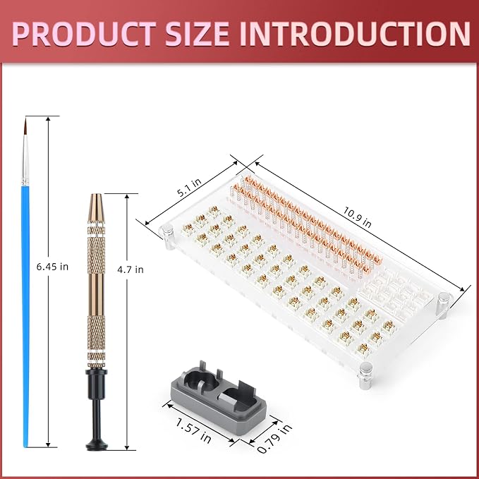 YIMAGUJRX RUNJRX 36 Switches Acrylic Lube Station, Keyboard Switch Grease - Image 2