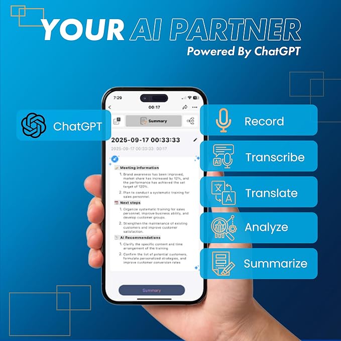 Note AI Voice Recorder with Playback | App Control | Transcribe & Summarize & - Image 3