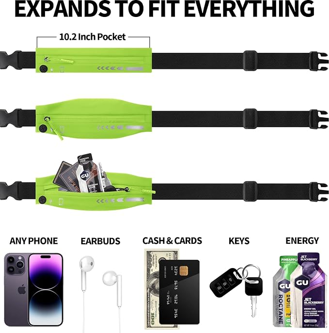 USHAKE Slim Running Belt for Women Men-Runners Phone Holder Fanny Pack - Image 3