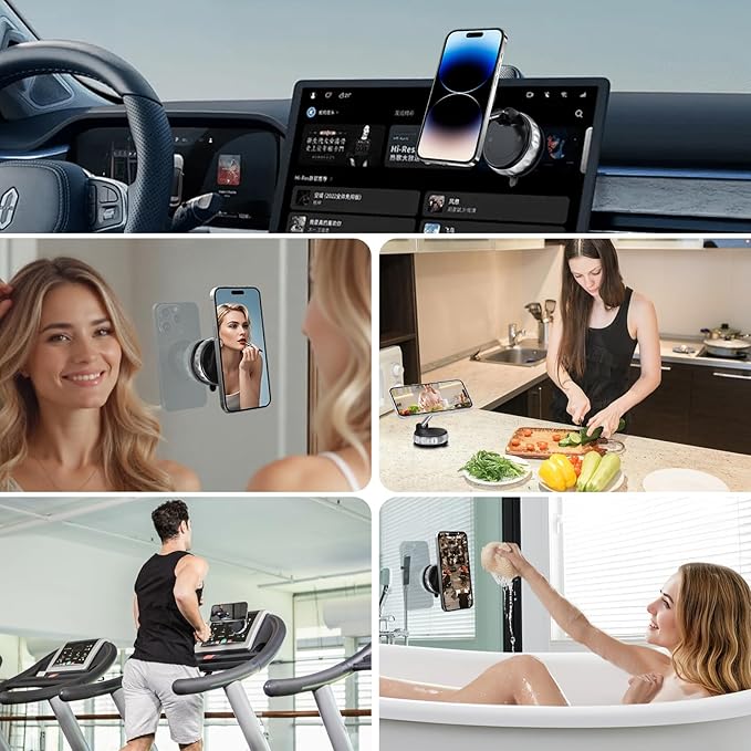 Vacuum Suction Magnetic Phone Holder, 2025 Upgraded Foldable Retractable - Image 6
