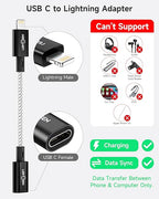 2 Pack 27W USB C to Lightning Cable Adapter, PD Fast Charging & Data Transfer - Image 2
