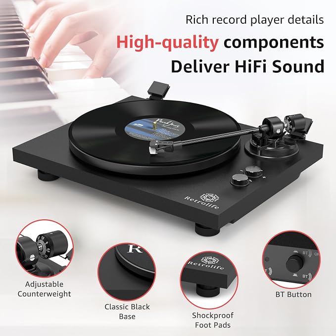 Record Player Wireless Output Turntable Carbon Fiber Tonearm Vinyl Player - Image 8