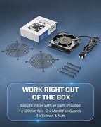 DEWENWILS 120V AC Fan, Waterproof Exhaust Fan 120mm, 13W 2800RPM 60CFM - Image 2