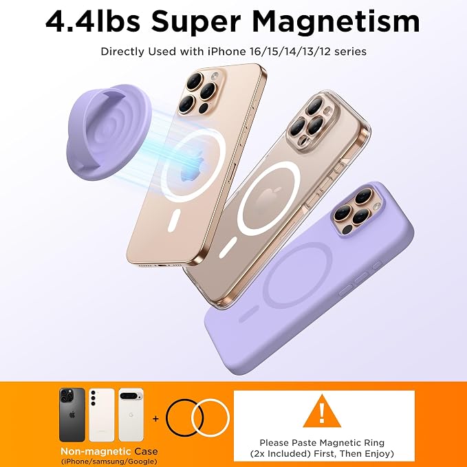 Magnetic Phone Ring Grip Holder, Silicone Finger Loop Grip, Compatible - Image 6